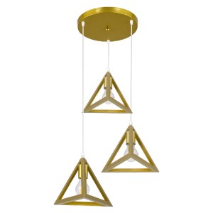 glo-00620-00620_0 GLOBOSTAR® TRIANGLE 00620 ΜΟΝΤΕΡΝΟ ΚΡΕΜΑΣΤΟ ΦΩΤΙΣΤΙΚΟ ΠΛΕΓΜΑ ΤΡΙΦΩΤΟ 3 X E27 IP20 ΧΡΥΣΟ ΜΕ