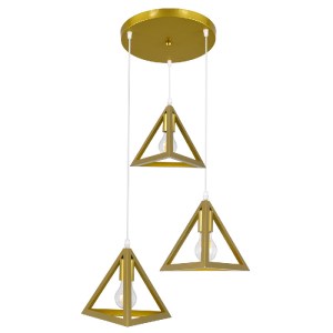 glo-00620-00620_2 GLOBOSTAR® TRIANGLE 00620 ΜΟΝΤΕΡΝΟ ΚΡΕΜΑΣΤΟ ΦΩΤΙΣΤΙΚΟ ΠΛΕΓΜΑ ΤΡΙΦΩΤΟ 3 X E27 IP20 ΧΡΥΣΟ ΜΕ
