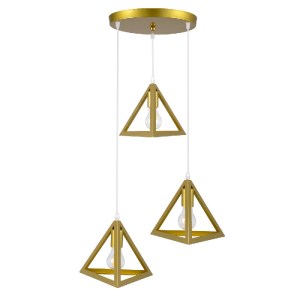 glo-00620-00620_3 GLOBOSTAR® TRIANGLE 00620 ΜΟΝΤΕΡΝΟ ΚΡΕΜΑΣΤΟ ΦΩΤΙΣΤΙΚΟ ΠΛΕΓΜΑ ΤΡΙΦΩΤΟ 3 X E27 IP20 ΧΡΥΣΟ ΜΕ