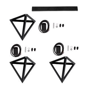 glo-00621-00621_10 GLOBOSTAR® TRIANGLE 00621 ΜΟΝΤΕΡΝΟ ΚΡΕΜΑΣΤΟ ΦΩΤΙΣΤΙΚΟ ΡΑΓΑ ΤΡΙΦΩΤΟ 3 X E27 IP20 ΜΑΥΡΟ ΜΕΤΑ