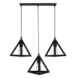 glo-00621-00621_2 GLOBOSTAR® TRIANGLE 00621 ΜΟΝΤΕΡΝΟ ΚΡΕΜΑΣΤΟ ΦΩΤΙΣΤΙΚΟ ΡΑΓΑ ΤΡΙΦΩΤΟ 3 X E27 IP20 ΜΑΥΡΟ ΜΕΤΑ