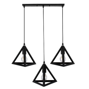 glo-00621-00621_3 GLOBOSTAR® TRIANGLE 00621 ΜΟΝΤΕΡΝΟ ΚΡΕΜΑΣΤΟ ΦΩΤΙΣΤΙΚΟ ΡΑΓΑ ΤΡΙΦΩΤΟ 3 X E27 IP20 ΜΑΥΡΟ ΜΕΤΑ
