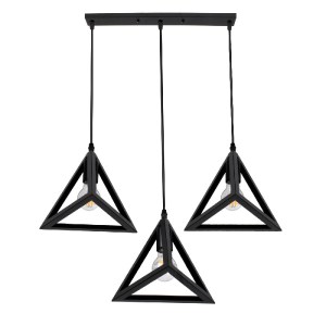 glo-00621-00621_4 GLOBOSTAR® TRIANGLE 00621 ΜΟΝΤΕΡΝΟ ΚΡΕΜΑΣΤΟ ΦΩΤΙΣΤΙΚΟ ΡΑΓΑ ΤΡΙΦΩΤΟ 3 X E27 IP20 ΜΑΥΡΟ ΜΕΤΑ