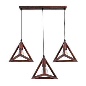 glo-00623-00623_0 GLOBOSTAR® TRIANGLE 00623 ΜΟΝΤΕΡΝΟ ΚΡΕΜΑΣΤΟ ΦΩΤΙΣΤΙΚΟ ΡΑΓΑ ΤΡΙΦΩΤΟ 3 X E27 IP20 ΧΑΛΚΙΝΟ ΜΕ