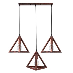 glo-00623-00623_2 GLOBOSTAR® TRIANGLE 00623 ΜΟΝΤΕΡΝΟ ΚΡΕΜΑΣΤΟ ΦΩΤΙΣΤΙΚΟ ΡΑΓΑ ΤΡΙΦΩΤΟ 3 X E27 IP20 ΧΑΛΚΙΝΟ ΜΕ