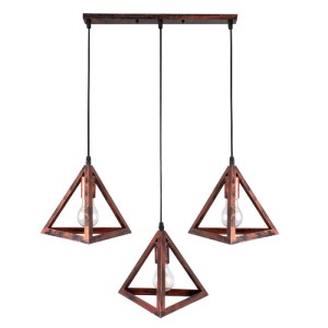 glo-00623-00623_3 GLOBOSTAR® TRIANGLE 00623 ΜΟΝΤΕΡΝΟ ΚΡΕΜΑΣΤΟ ΦΩΤΙΣΤΙΚΟ ΡΑΓΑ ΤΡΙΦΩΤΟ 3 X E27 IP20 ΧΑΛΚΙΝΟ ΜΕ