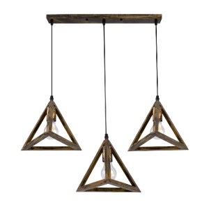 glo-00624-00624_0 GLOBOSTAR® TRIANGLE 00624 ΜΟΝΤΕΡΝΟ ΚΡΕΜΑΣΤΟ ΦΩΤΙΣΤΙΚΟ ΡΑΓΑ ΤΡΙΦΩΤΟ 3 X E27 IP20 ΜΠΡΟΥΤΖΙΝΟ