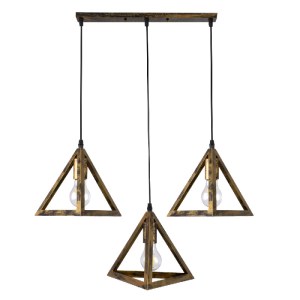 glo-00624-00624_2 GLOBOSTAR® TRIANGLE 00624 ΜΟΝΤΕΡΝΟ ΚΡΕΜΑΣΤΟ ΦΩΤΙΣΤΙΚΟ ΡΑΓΑ ΤΡΙΦΩΤΟ 3 X E27 IP20 ΜΠΡΟΥΤΖΙΝΟ