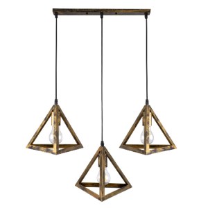 glo-00624-00624_3 GLOBOSTAR® TRIANGLE 00624 ΜΟΝΤΕΡΝΟ ΚΡΕΜΑΣΤΟ ΦΩΤΙΣΤΙΚΟ ΡΑΓΑ ΤΡΙΦΩΤΟ 3 X E27 IP20 ΜΠΡΟΥΤΖΙΝΟ