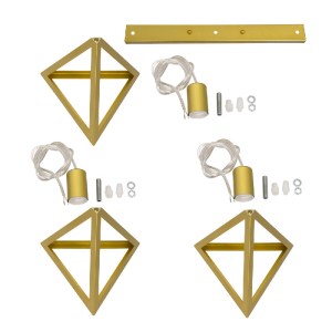 glo-00625-00625_10 GLOBOSTAR® TRIANGLE 00625 ΜΟΝΤΕΡΝΟ ΚΡΕΜΑΣΤΟ ΦΩΤΙΣΤΙΚΟ ΡΑΓΑ ΤΡΙΦΩΤΟ 3 X E27 IP20 ΧΡΥΣΟ ΜΕΤΑ