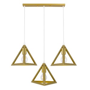 glo-00625-00625_2 GLOBOSTAR® TRIANGLE 00625 ΜΟΝΤΕΡΝΟ ΚΡΕΜΑΣΤΟ ΦΩΤΙΣΤΙΚΟ ΡΑΓΑ ΤΡΙΦΩΤΟ 3 X E27 IP20 ΧΡΥΣΟ ΜΕΤΑ