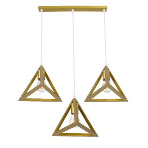 glo-00625-00625_4 GLOBOSTAR® TRIANGLE 00625 ΜΟΝΤΕΡΝΟ ΚΡΕΜΑΣΤΟ ΦΩΤΙΣΤΙΚΟ ΡΑΓΑ ΤΡΙΦΩΤΟ 3 X E27 IP20 ΧΡΥΣΟ ΜΕΤΑ