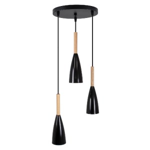 glo-00626-00626_3 GLOBOSTAR® DILLON 00626 ΜΟΝΤΕΡΝΟ ΚΡΕΜΑΣΤΟ ΦΩΤΙΣΤΙΚΟ ΚΑΜΠΑΝΑ ΤΡΙΦΩΤΟ 3 X E27 IP20 ΜΑΥΡΟ ΜΕΤ