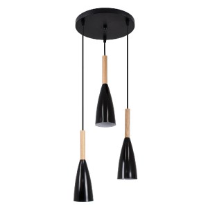 glo-00626-399f32_00626_0 GLOBOSTAR® DILLON 00626 ΜΟΝΤΕΡΝΟ ΚΡΕΜΑΣΤΟ ΦΩΤΙΣΤΙΚΟ ΚΑΜΠΑΝΑ ΤΡΙΦΩΤΟ 3 X E27 IP20 ΜΑΥΡΟ ΜΕΤ