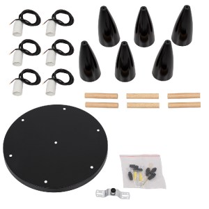 glo-00628-00628_8 GLOBOSTAR® DILLON 00628 ΜΟΝΤΕΡΝΟ ΚΡΕΜΑΣΤΟ ΦΩΤΙΣΤΙΚΟ ΚΑΜΠΑΝΑ ΠΟΛΥΦΩΤΟ 6 X E27 IP20 ΜΑΥΡΟ ΜΕ