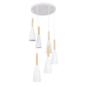 glo-00629-00629_0 GLOBOSTAR® DILLON 00629 ΜΟΝΤΕΡΝΟ ΚΡΕΜΑΣΤΟ ΦΩΤΙΣΤΙΚΟ ΚΑΜΠΑΝΑ ΠΟΛΥΦΩΤΟ 6 X E27 IP20 ΛΕΥΚΟ ΜΕ