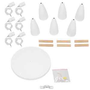glo-00629-00629_8 GLOBOSTAR® DILLON 00629 ΜΟΝΤΕΡΝΟ ΚΡΕΜΑΣΤΟ ΦΩΤΙΣΤΙΚΟ ΚΑΜΠΑΝΑ ΠΟΛΥΦΩΤΟ 6 X E27 IP20 ΛΕΥΚΟ ΜΕ
