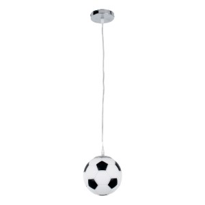 glo-00643-00643_3 GLOBOSTAR® FOOTBALL 00643 ΠΑΙΔΙΚΟ ΚΡΕΜΑΣΤΟ ΦΩΤΙΣΤΙΚΟ ΜΠΑΛΑ ΜΟΝΟΦΩΤΟ 1 X E27 IP20 ΛΕΥΚΟ & Μ