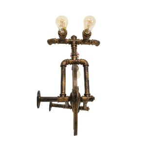 glo-00659-00659_6 GLOBOSTAR® SWIFTWALKER 00659 VINTAGE ΕΠΙΤΟΙΧΙΟ ΦΩΤΙΣΤΙΚΟ ΑΠΛΙΚΑ ΤΡΙΦΩΤΟ 3 X E27 IP20 ΜΠΡΟΥ