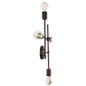glo-00662-00662_4 GLOBOSTAR® PIPING 00662 VINTAGE ΕΠΙΤΟΙΧΙΟ ΦΩΤΙΣΤΙΚΟ ΠΟΛΥΦΩΤΟ 4 X E27 IP20 ΧΑΛΚΙΝΟ ΜΕΤΑΛΛΟ 