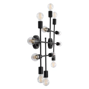 glo-00667-00667_4 GLOBOSTAR® PIPING 00667 VINTAGE ΕΠΙΤΟΙΧΙΟ ΦΩΤΙΣΤΙΚΟ ΠΟΛΥΦΩΤΟ 12 X E27 IP20 ΜΑΥΡΟ ΜΕΤΑΛΛΟ -