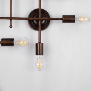 glo-00668-00668_5 GLOBOSTAR® PIPING 00668 VINTAGE ΕΠΙΤΟΙΧΙΟ ΦΩΤΙΣΤΙΚΟ ΠΟΛΥΦΩΤΟ 12 X E27 IP20 ΧΑΛΚΙΝΟ ΜΕΤΑΛΛΟ