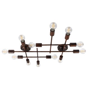glo-00668-1-00668_0 GLOBOSTAR® PIPING 00668-1 VINTAGE ΦΩΤΙΣΤΙΚΟ ΟΡΟΦΗΣ ΠΛΕΓΜΑ ΠΟΛΥΦΩΤΟ 12 X E27 IP20 ΧΑΛΚΙΝΟ Μ