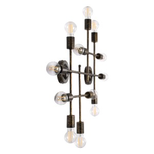 glo-00669-00669_4 GLOBOSTAR® PIPING 00669 VINTAGE ΕΠΙΤΟΙΧΙΟ ΦΩΤΙΣΤΙΚΟ ΠΟΛΥΦΩΤΟ 12 X E27 IP20 ΜΠΡΟΥΤΖΙΝΟ ΜΕΤΑ