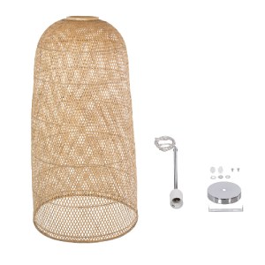 glo-00670-00670_10 GLOBOSTAR® CALERO 00670 BOHO ΚΡΕΜΑΣΤΟ ΦΩΤΙΣΤΙΚΟ ΚΑΜΠΑΝΑ ΜΟΝΟΦΩΤΟ 1 X E27 IP20 ΜΠΕΖ ΞΥΛΟ - 