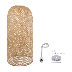glo-00671-00671_10 GLOBOSTAR® CALERO 00671 BOHO ΚΡΕΜΑΣΤΟ ΦΩΤΙΣΤΙΚΟ ΚΑΜΠΑΝΑ ΜΟΝΟΦΩΤΟ 1 X E27 IP20 ΜΠΕΖ ΞΥΛΟ - 