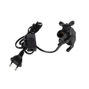 glo-00678-00678_7 GLOBOSTAR® MOUSE 00678 VINTAGE ΕΠΙΤΡΑΠΕΖΙΟ ΦΩΤΙΣΤΙΚΟ ΠΟΡΤΑΤΙΦ ΜΟΝΟΦΩΤΟ 1 X E12 IP20 ΜΑΥΡΟ ΠΛΑΣΤΙΚΟ - Μ12 X Π4 X Υ10CM
