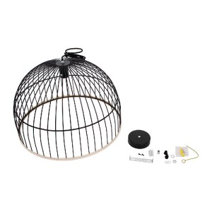 glo-00681-00681_10 GLOBOSTAR® NEVIS 00681 ΜΟΝΤΕΡΝΟ ΚΡΕΜΑΣΤΟ ΦΩΤΙΣΤΙΚΟ ΠΛΕΓΜΑ ΜΟΝΟΦΩΤΟ 1 X E27 IP20 ΜΑΥΡΟ ΜΕΤΑ