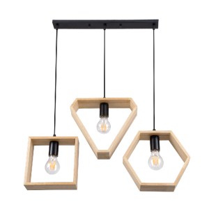 glo-00682-00682_3 GLOBOSTAR® ELISE 00682 ΜΟΝΤΕΡΝΟ ΚΡΕΜΑΣΤΟ ΦΩΤΙΣΤΙΚΟ ΡΑΓΑ ΤΡΙΦΩΤΟ 3 X E27 IP20 ΜΠΕΖ ΞΥΛΟ ΜΕ 