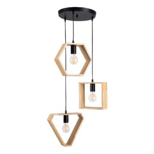 glo-00683-00683_0 GLOBOSTAR® ELISE 00683 ΜΟΝΤΕΡΝΟ ΚΡΕΜΑΣΤΟ ΦΩΤΙΣΤΙΚΟ ΑΝΑΡΤΗΣΗ ΤΡΙΦΩΤΟ 3 X E27 IP20 ΜΠΕΖ ΞΥΛΟ