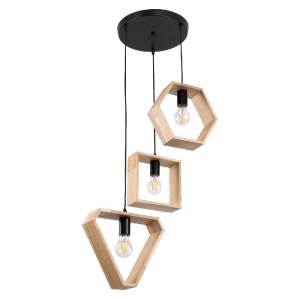 glo-00683-00683_3 GLOBOSTAR® ELISE 00683 ΜΟΝΤΕΡΝΟ ΚΡΕΜΑΣΤΟ ΦΩΤΙΣΤΙΚΟ ΑΝΑΡΤΗΣΗ ΤΡΙΦΩΤΟ 3 X E27 IP20 ΜΠΕΖ ΞΥΛΟ