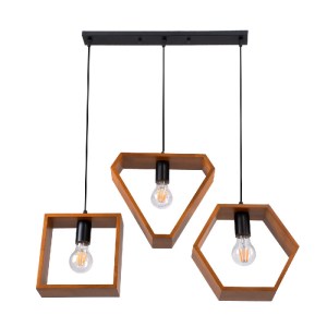 glo-00684-00684_3 GLOBOSTAR® ELISE 00684 ΜΟΝΤΕΡΝΟ ΚΡΕΜΑΣΤΟ ΦΩΤΙΣΤΙΚΟ ΡΑΓΑ ΤΡΙΦΩΤΟ 3 X E27 IP20 ΚΑΦΕ ΞΥΛΟ ΜΕ 