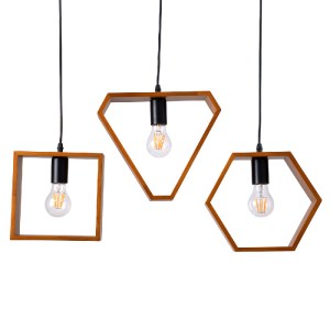 glo-00684-00684_5 GLOBOSTAR® ELISE 00684 ΜΟΝΤΕΡΝΟ ΚΡΕΜΑΣΤΟ ΦΩΤΙΣΤΙΚΟ ΡΑΓΑ ΤΡΙΦΩΤΟ 3 X E27 IP20 ΚΑΦΕ ΞΥΛΟ ΜΕ 