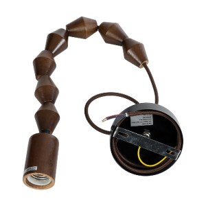 glo-00695-00695_4 GLOBOSTAR® BEADS 00695 VINTAGE ΚΡΕΜΑΣΤΟ ΦΩΤΙΣΤΙΚΟ ΑΝΑΡΤΗΣΗ ΜΟΝΟΦΩΤΟ 1 X E27 IP20 ΚΑΦΕ ΞΥΛΟ