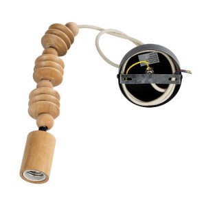 glo-00696-00696_4 GLOBOSTAR® BEADS 00696 VINTAGE ΚΡΕΜΑΣΤΟ ΦΩΤΙΣΤΙΚΟ ΑΝΑΡΤΗΣΗ ΜΟΝΟΦΩΤΟ 1 X E27 IP20 ΜΠΕΖ ΞΥΛΟ