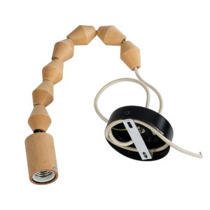 glo-00699-00699_3 GLOBOSTAR® BEADS 00699 VINTAGE ΚΡΕΜΑΣΤΟ ΦΩΤΙΣΤΙΚΟ ΑΝΑΡΤΗΣΗ ΜΟΝΟΦΩΤΟ 1 X E27 IP20 ΜΠΕΖ ΞΥΛΟ