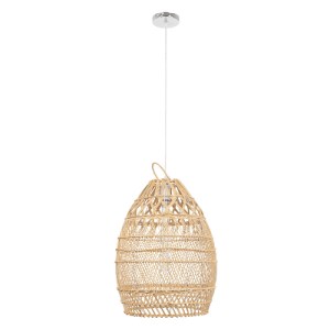 glo-00710-00710_3 GLOBOSTAR® TAHITI 00710 BOHO ΚΡΕΜΑΣΤΟ ΦΩΤΙΣΤΙΚΟ ΠΛΕΓΜΑ ΜΟΝΟΦΩΤΟ 1 X E27 IP20 ΜΠΕΖ ΞΥΛΟ - Μ