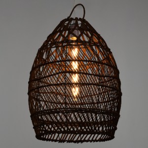 glo-00711-00711_2 GLOBOSTAR® TAHITI 00711 BOHO ΚΡΕΜΑΣΤΟ ΦΩΤΙΣΤΙΚΟ ΠΛΕΓΜΑ ΜΟΝΟΦΩΤΟ 1 X E27 IP20 ΚΑΦΕ ΞΥΛΟ - Μ