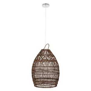 glo-00711-00711_3 GLOBOSTAR® TAHITI 00711 BOHO ΚΡΕΜΑΣΤΟ ΦΩΤΙΣΤΙΚΟ ΠΛΕΓΜΑ ΜΟΝΟΦΩΤΟ 1 X E27 IP20 ΚΑΦΕ ΞΥΛΟ - Μ