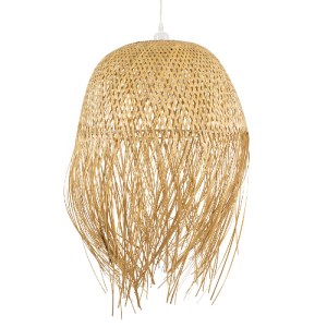 glo-00713-00713_0 GLOBOSTAR® MANILA 00713 BOHO ΚΡΕΜΑΣΤΟ ΦΩΤΙΣΤΙΚΟ ΠΛΕΓΜΑ ΜΟΝΟΦΩΤΟ 1 X E27 IP20 ΜΠΕΖ ΞΥΛΟ - Μ
