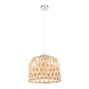glo-00715-00715_3 GLOBOSTAR® MANGEA 00715 BOHO ΚΡΕΜΑΣΤΟ ΦΩΤΙΣΤΙΚΟ ΠΛΕΓΜΑ ΜΟΝΟΦΩΤΟ 1 X E27 IP20 ΜΠΕΖ ΞΥΛΟ - Μ
