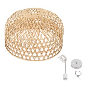 glo-00717-00717_8 GLOBOSTAR® MANGEA 00717 BOHO ΚΡΕΜΑΣΤΟ ΦΩΤΙΣΤΙΚΟ ΠΛΕΓΜΑ ΜΟΝΟΦΩΤΟ 1 X E27 IP20 ΜΠΕΖ ΞΥΛΟ - Μ