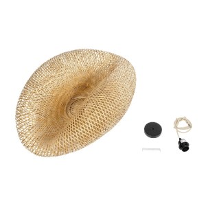 glo-00720-00720_10 GLOBOSTAR® MEXICO 00720 BOHO ΚΡΕΜΑΣΤΟ ΦΩΤΙΣΤΙΚΟ ΑΝΑΡΤΗΣΗ ΜΟΝΟΦΩΤΟ 1 X E27 IP20 ΜΠΕΖ ΞΥΛΟ - Μ85 X Π55 X Y36CM