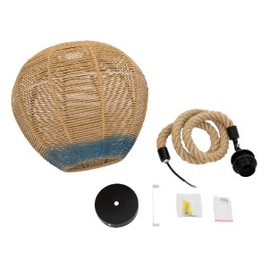 glo-00726-00726_8 GLOBOSTAR® SIMON 00726 BOHO ΚΡΕΜΑΣΤΟ ΦΩΤΙΣΤΙΚΟ ΠΛΕΓΜΑ ΜΟΝΟΦΩΤΟ 1 X E27 IP20 ΜΠΕΖ & ΜΠΛΕ ΣΧ