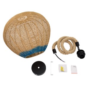 glo-00727-00727_8 GLOBOSTAR® SIMON 00727 BOHO ΚΡΕΜΑΣΤΟ ΦΩΤΙΣΤΙΚΟ ΑΝΑΡΤΗΣΗ ΜΟΝΟΦΩΤΟ 1 X E27 IP20 ΜΠΕΖ & ΜΠΛΕ 