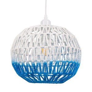 glo-00728-00728_4 GLOBOSTAR® SANTOR 00728 BOHO ΚΡΕΜΑΣΤΟ ΦΩΤΙΣΤΙΚΟ ΠΛΕΓΜΑ ΜΟΝΟΦΩΤΟ 1 X E27 IP20 ΛΕΥΚΟ & ΜΠΛΕ 